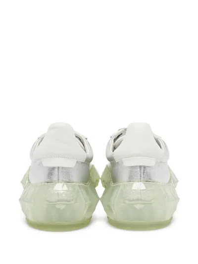 Pre-owned Jimmy Choo Leather Lace-up Sneakers In Gray