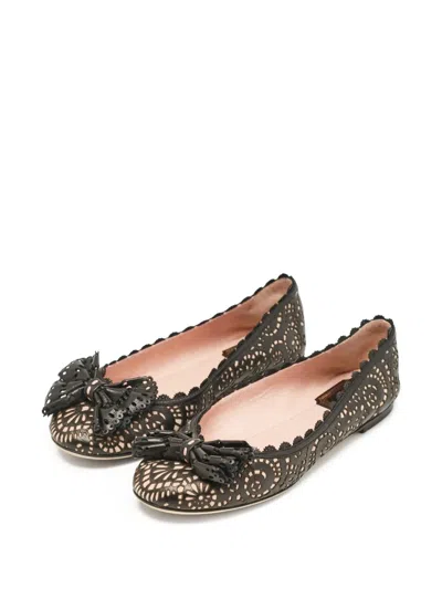 Pre-owned Dior Caprice Ballet Flats In Black