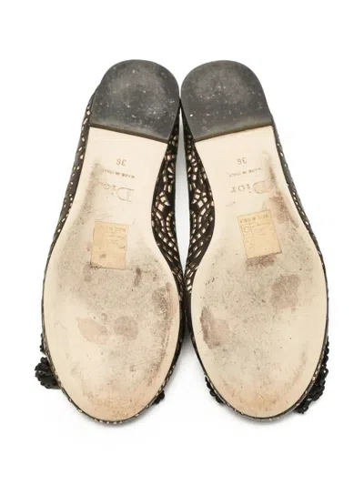 Pre-owned Dior Caprice Ballet Flats In Black