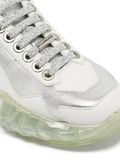 Pre-owned Jimmy Choo Leather Lace-up Sneakers In Gray