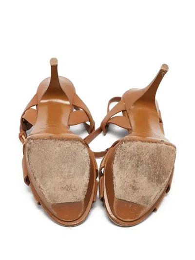 Pre-owned Saint Laurent 145mm Leather Sandals In Brown