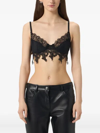 Blumarine Lace-trimmed Bra Top In Black
