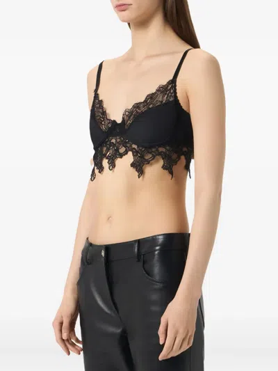Blumarine Lace-trimmed Bra Top In Black