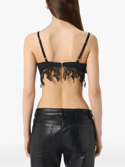 Blumarine Lace-trimmed Bra Top In Black