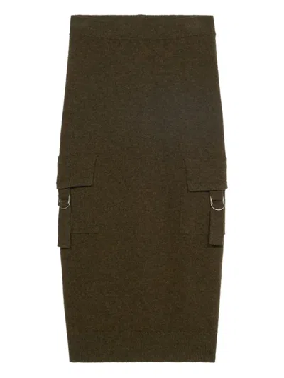 Blumarine Cargo-pockets Knitted Midi Skirt