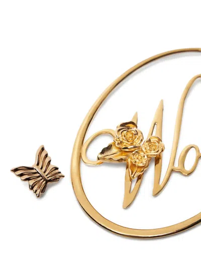Blumarine Butterfly-detailed Earrings In Gold