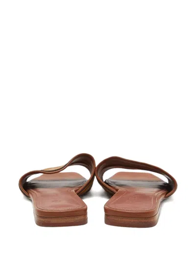Pre-owned Loro Piana 2024 Striped-canvas Slides