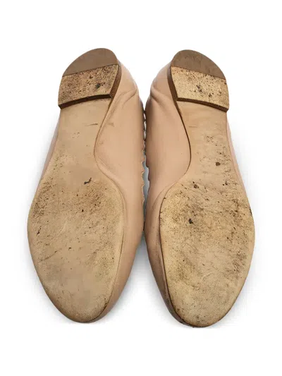 Pre-owned Chloé Lauren Scalloped-trim Ballet Flats In Pink