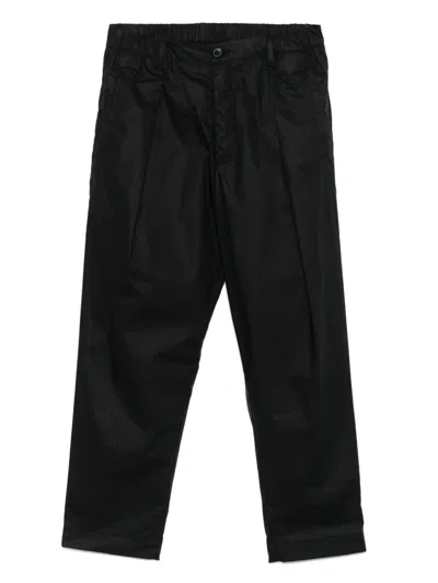 Rhun Pleated Turn-up Trousers In Black