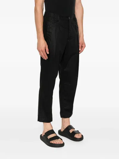 Rhun Pleated Turn-up Trousers In Black