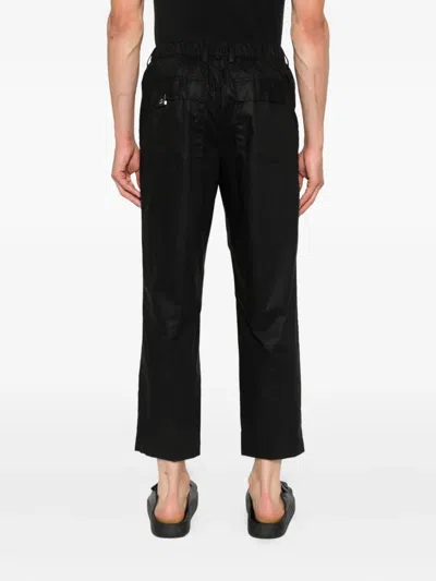 Rhun Pleated Turn-up Trousers In Black