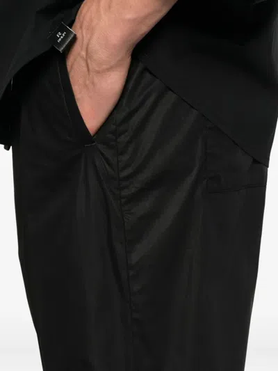 Rhun Pleated Turn-up Trousers In Black