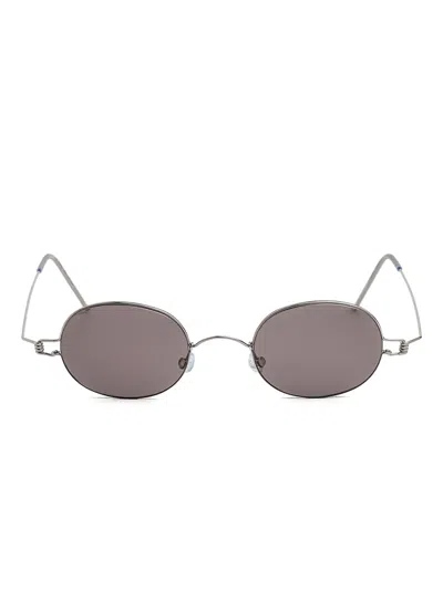 Lindberg Oval-frame Sunglasses In Brown