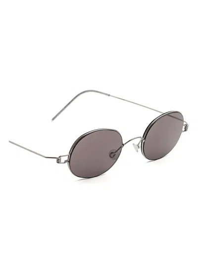 Lindberg Oval-frame Sunglasses In Brown