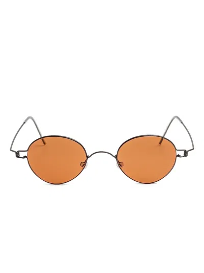 Lindberg Round-frame Sunglasses In Brown