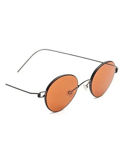 Lindberg Round-frame Sunglasses In Brown