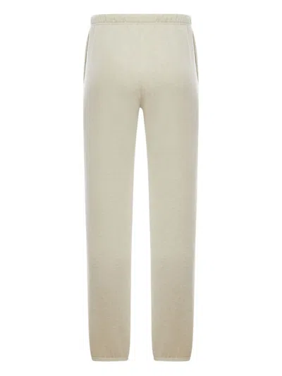 Essentials Mens Heather Stone Logo-embroidered Cotton-blend Jogging Bottoms In Neutral