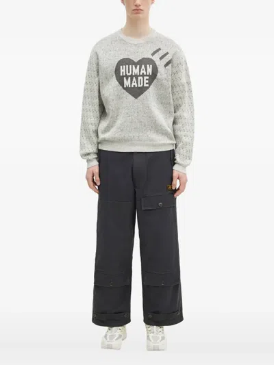 Human Made Heart-logo Sweater In Gray