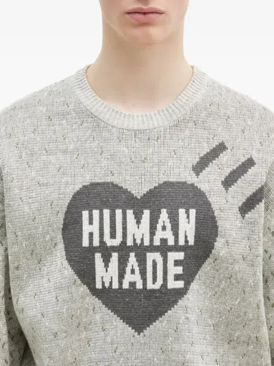 Human Made Heart-logo Sweater In Gray