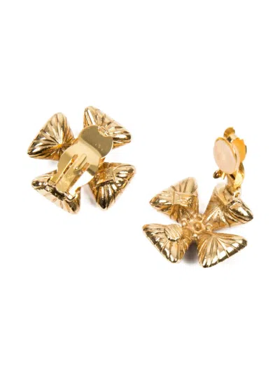 Pre-owned Saint Laurent 1990s Cross Crystal-embellished Earrings
