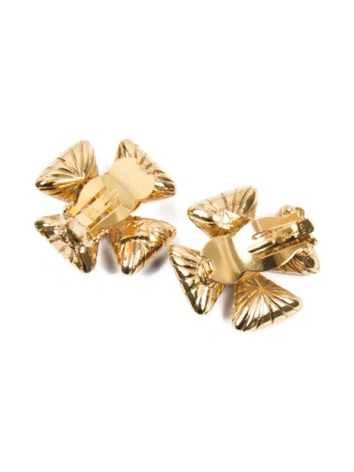 Pre-owned Saint Laurent 1990s Cross Crystal-embellished Earrings