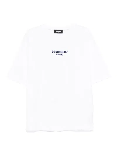 Dsquared2 White Cotton T-shirt With Logo In White