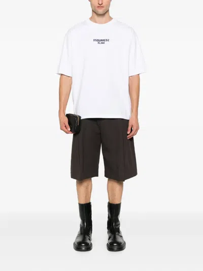 Dsquared2 White Cotton T-shirt With Logo In White
