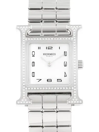 Pre-owned Hermes 2023 Heure H 21mm In White