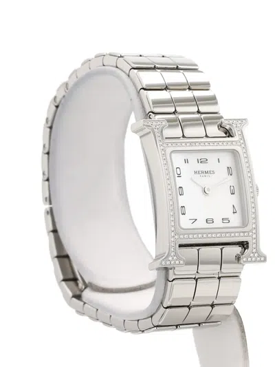 Pre-owned Hermes 2023 Heure H 21mm In White