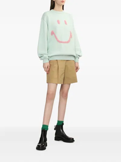 Joshua Sanders Smiley-face Cotton Jumper In Green