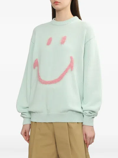 Joshua Sanders Smiley-face Cotton Jumper In Green