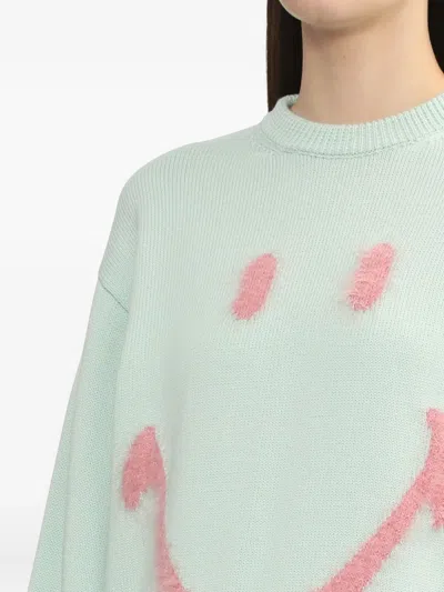 Joshua Sanders Smiley-face Cotton Jumper In Green