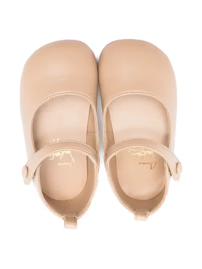 Christian Louboutin Leather Mary Jane Ballerinas In Pink