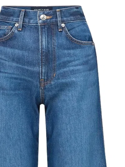 Veronica Beard Kasey High Rise Wide Leg Jeans In Dusted Glare In Blue