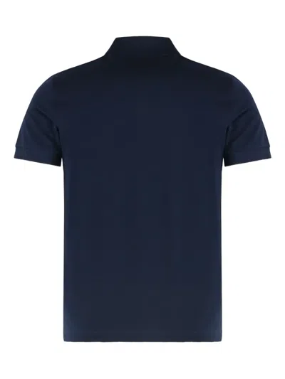 Fendi Logo-plaque Polo Shirt In Blue