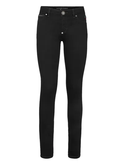 Philipp Plein Logo-embellished Jeans In Black