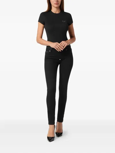 Philipp Plein Logo-embellished Jeans In Black