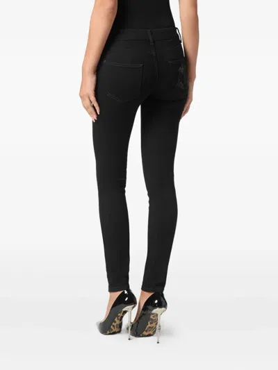 Philipp Plein Logo-embellished Jeans In Black