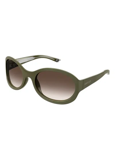Gucci Gg2012s Oval-frame Sunglasses In Brown