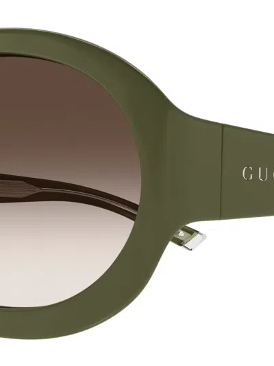 Gucci Gg2012s Oval-frame Sunglasses In Brown