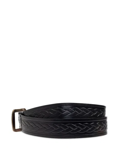 Dsquared2 Braided Leather Belt In Black