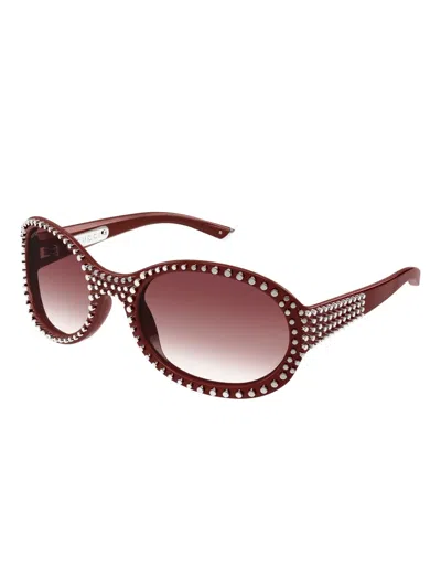 Gucci Gg2013s Stud-embellished Sunglasses In Brown