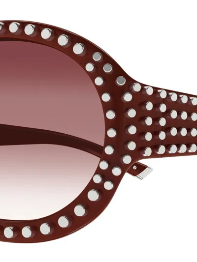 Gucci Gg2013s Stud-embellished Sunglasses In Brown