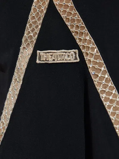 Attico Embellished Ruffled Mini Dress In Gray