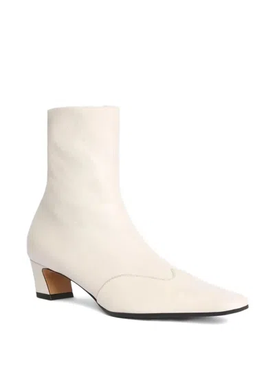 Khaite 40mm Nevada Stretch Ankle Boots In White