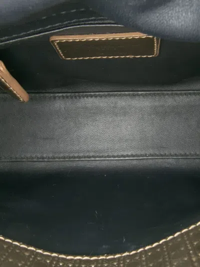 Pre-owned Dior 2016 Mini Metallic Patent Microcannage Lady  Satchel