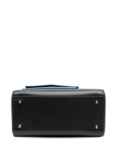 Pre-owned Dior 2014 Medium Calfskin Pockets Lady  Satchel In Black