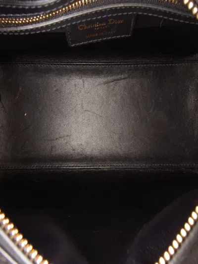 Pre-owned Dior 2014 Medium Calfskin Pockets Lady  Satchel In Black