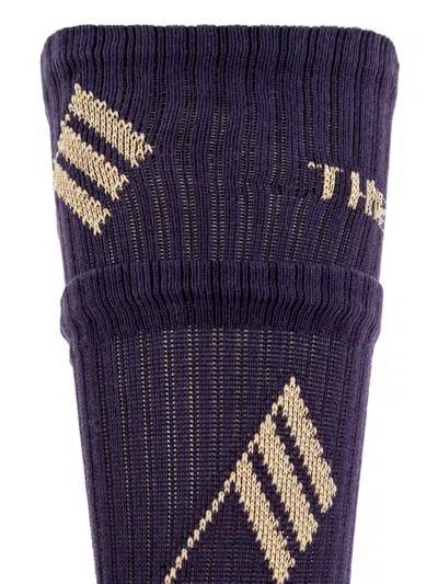 Attico Flag-logo Cotton Socks In Black