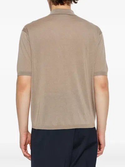 Emporio Armani Half-zip Polo Shirt In Neutral